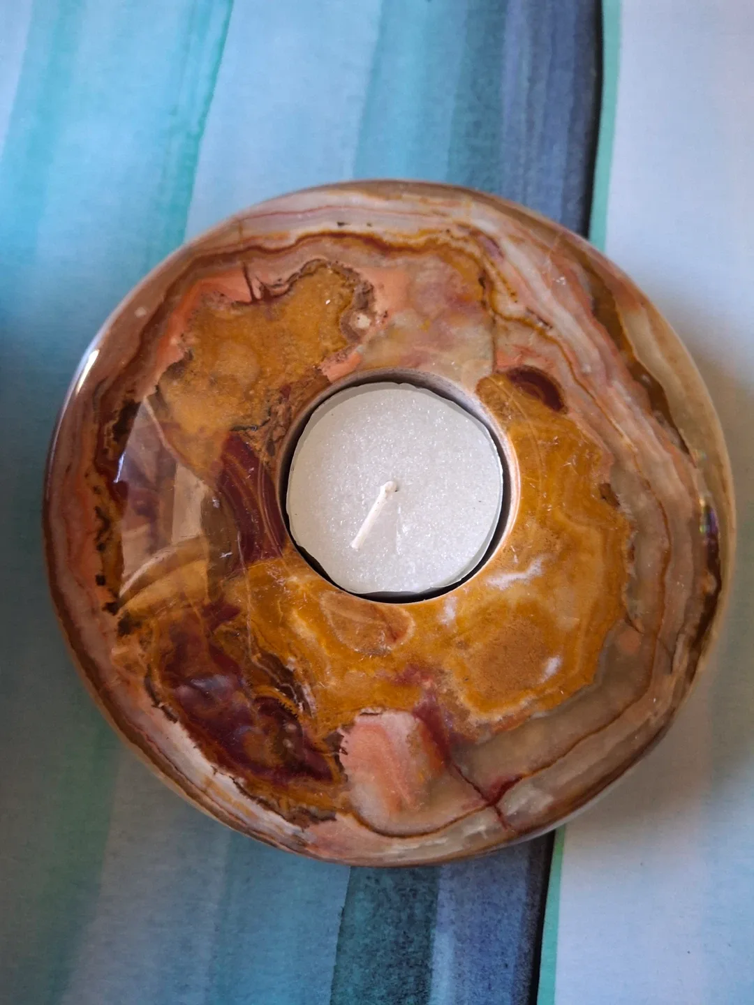 Marbled rock tea candle holder image indicator(3)