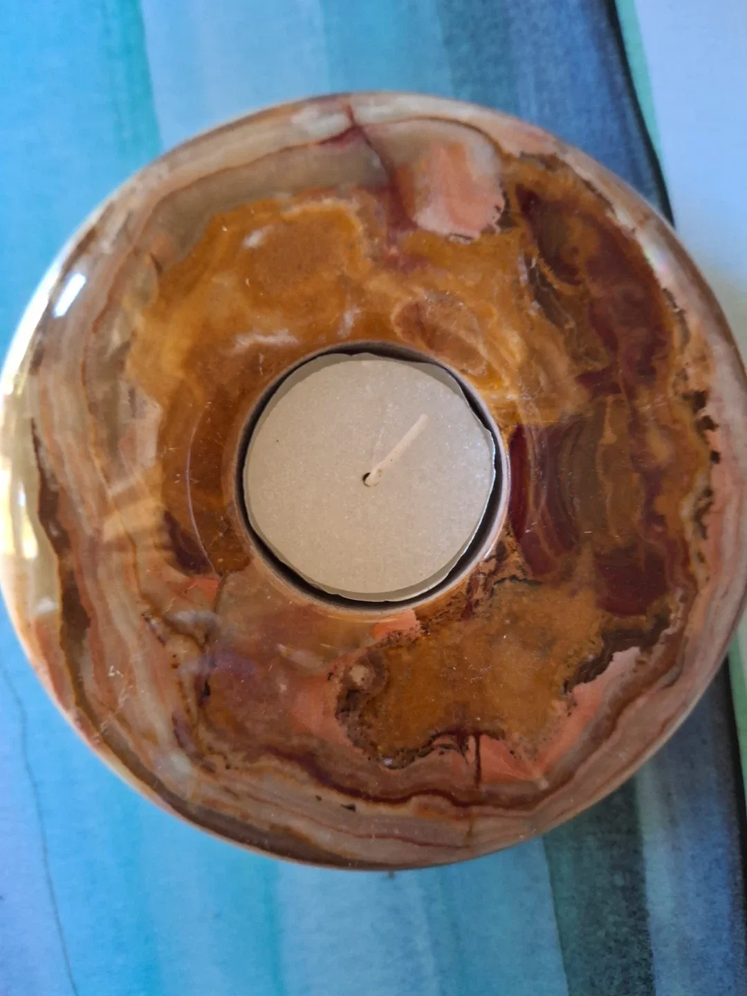 Marbled rock tea candle holder image indicator(5)