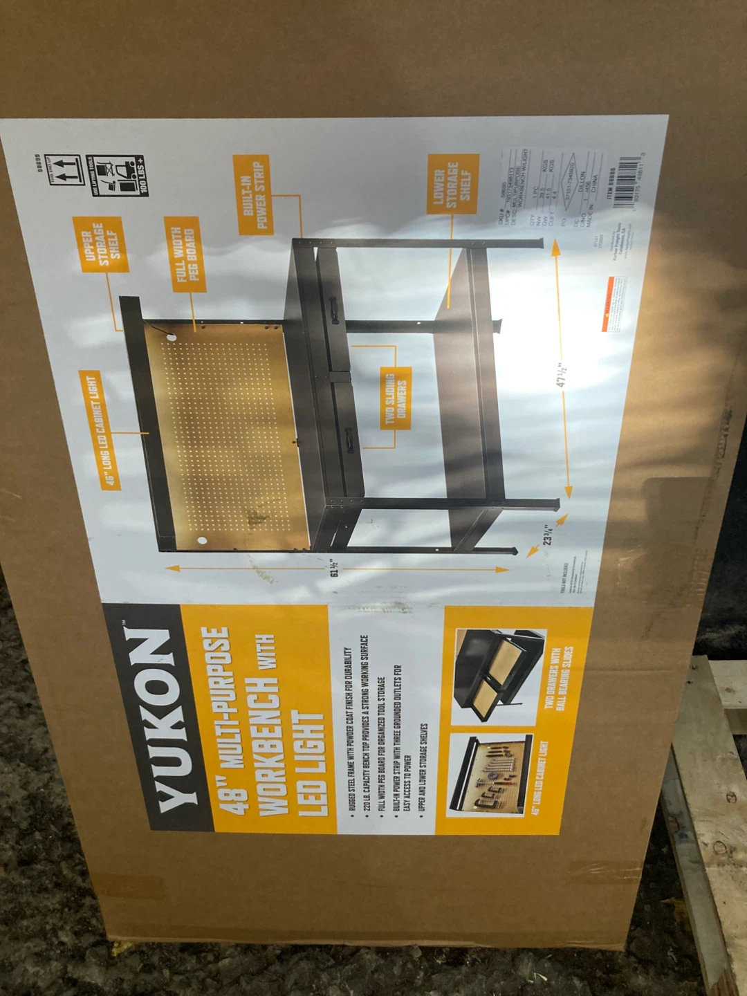 Yukon 48" Multi-Purpose Workbench with LED Light