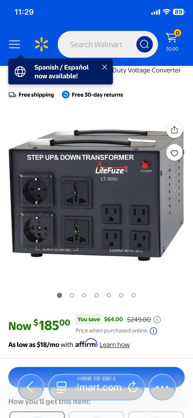 LiteFuze LT-5000 Step Up & Down Transformer