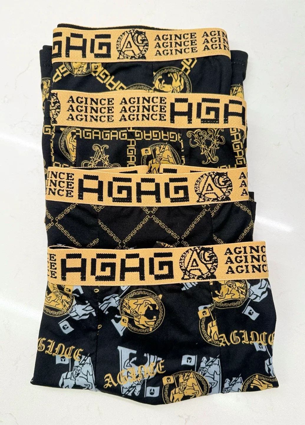 New AGAG Men's Boxer Briefs - Black set 4 size S-M image indicator(2)