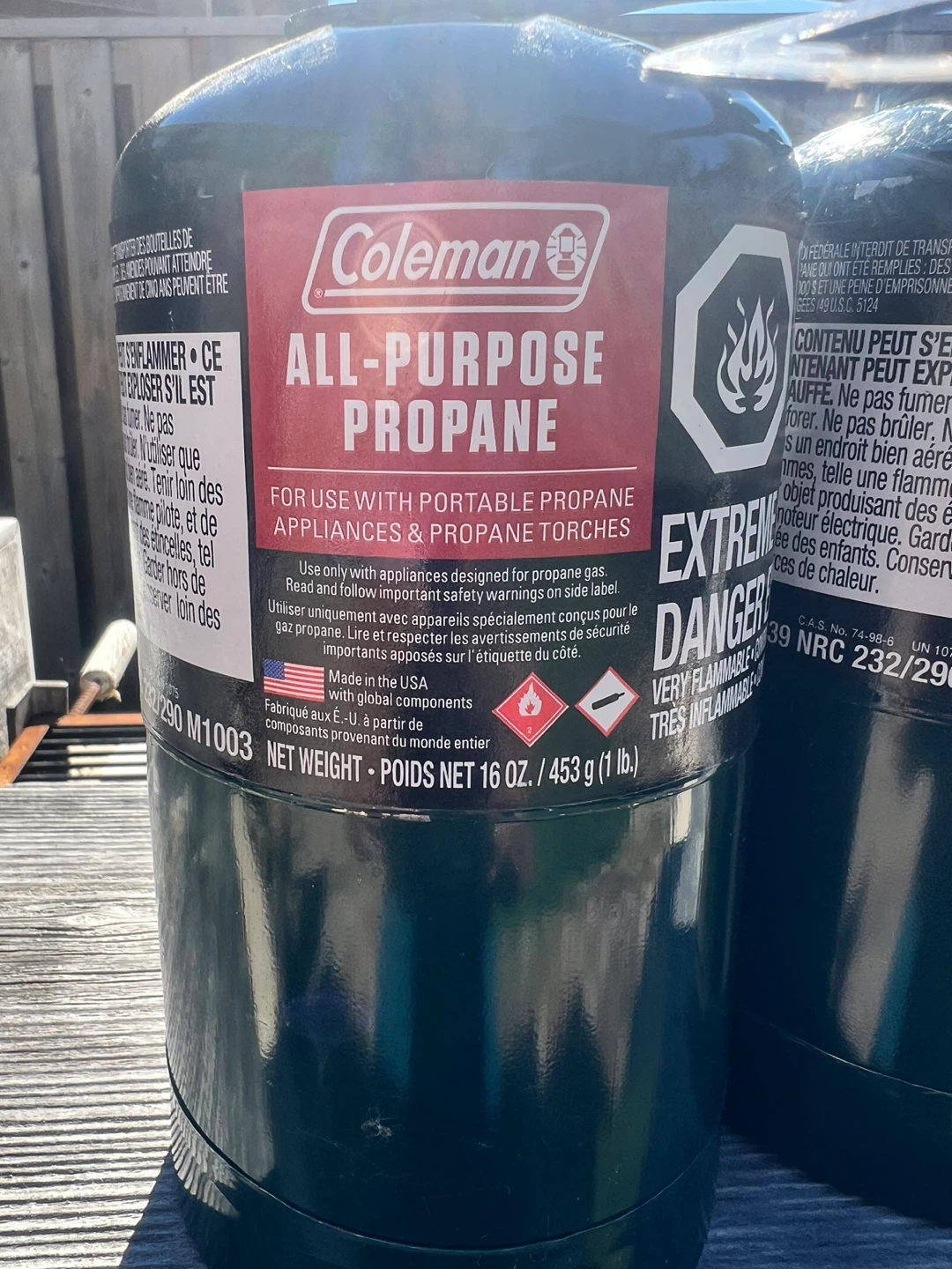 Coleman All Purpose Propane Gas Cylinder 16 oz 1lb. - photo 2