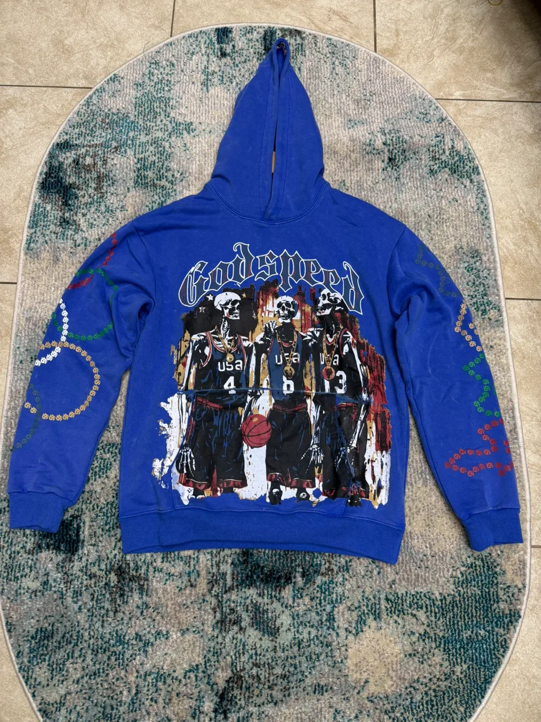 Godspeed Blue Hoodie - "Out of Many, One" image indicator(3)