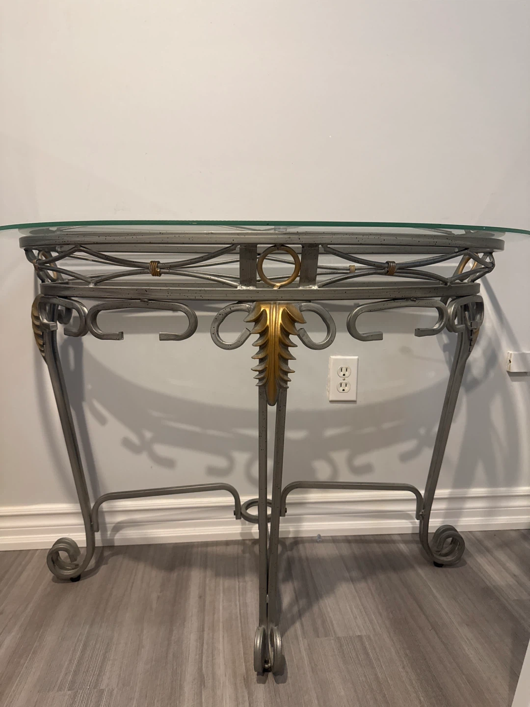 Glass Top Console Table