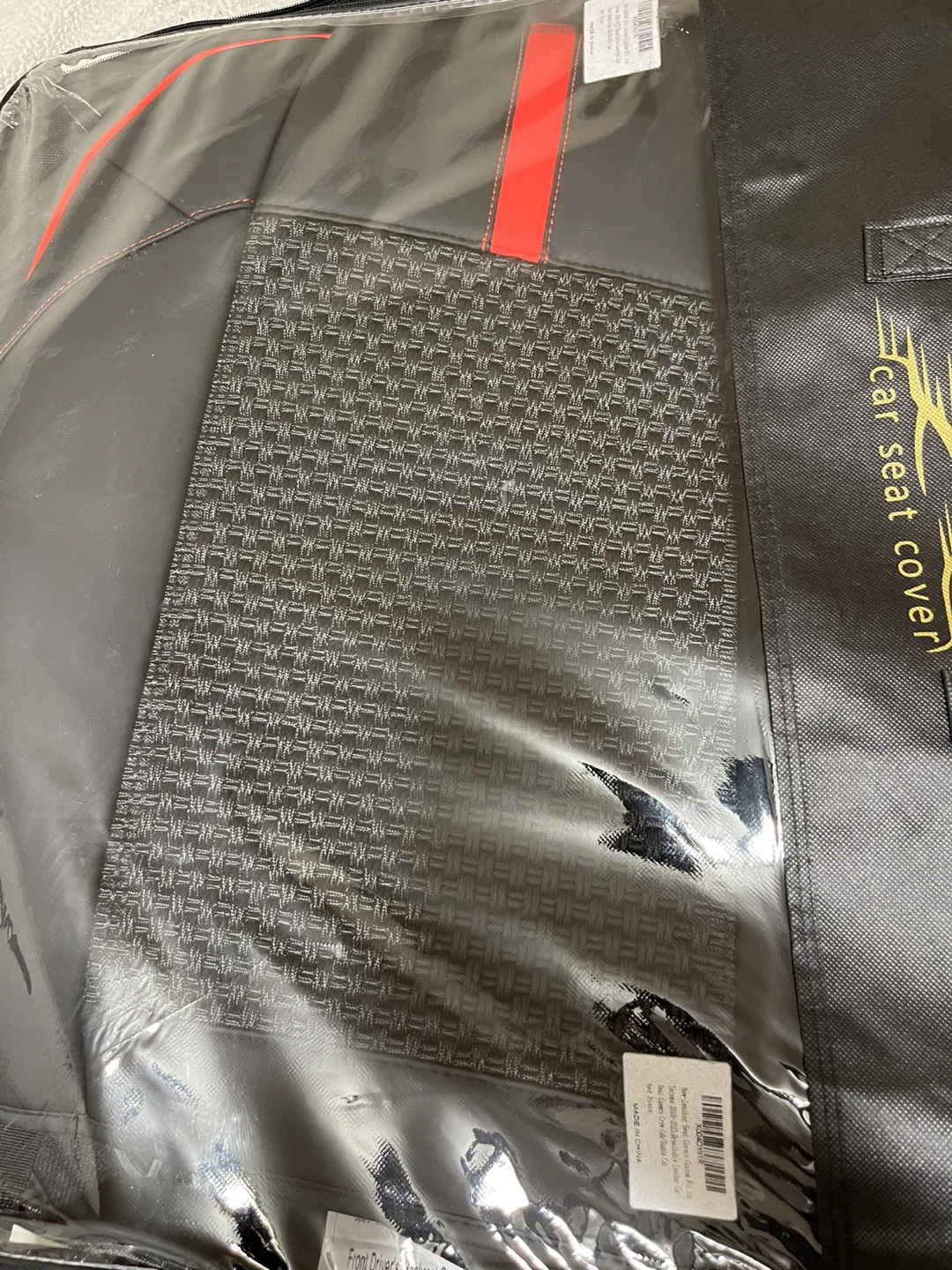 Car Seat Cover - Black & Red Trim