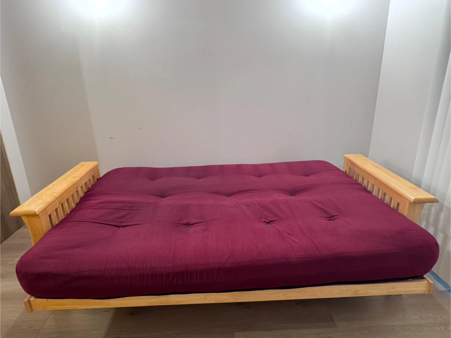 Futon Sofa Bed - Burgundy - photo 2