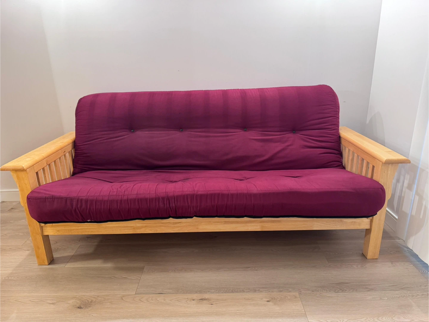Futon Sofa Bed - Burgundy