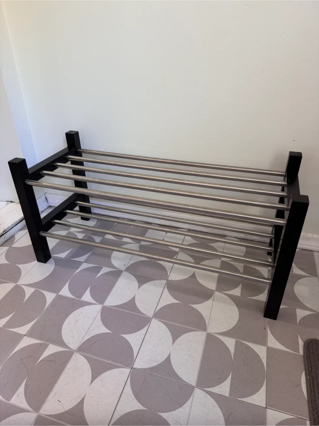 Shoe Rack - Black & Silver