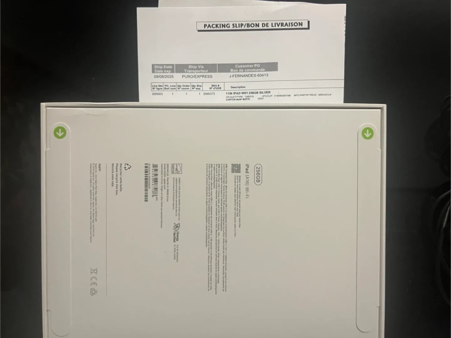 Factory Sealed! - 11 inch Apple iPad Wi-Fi 256GB - Silver image indicator(2)