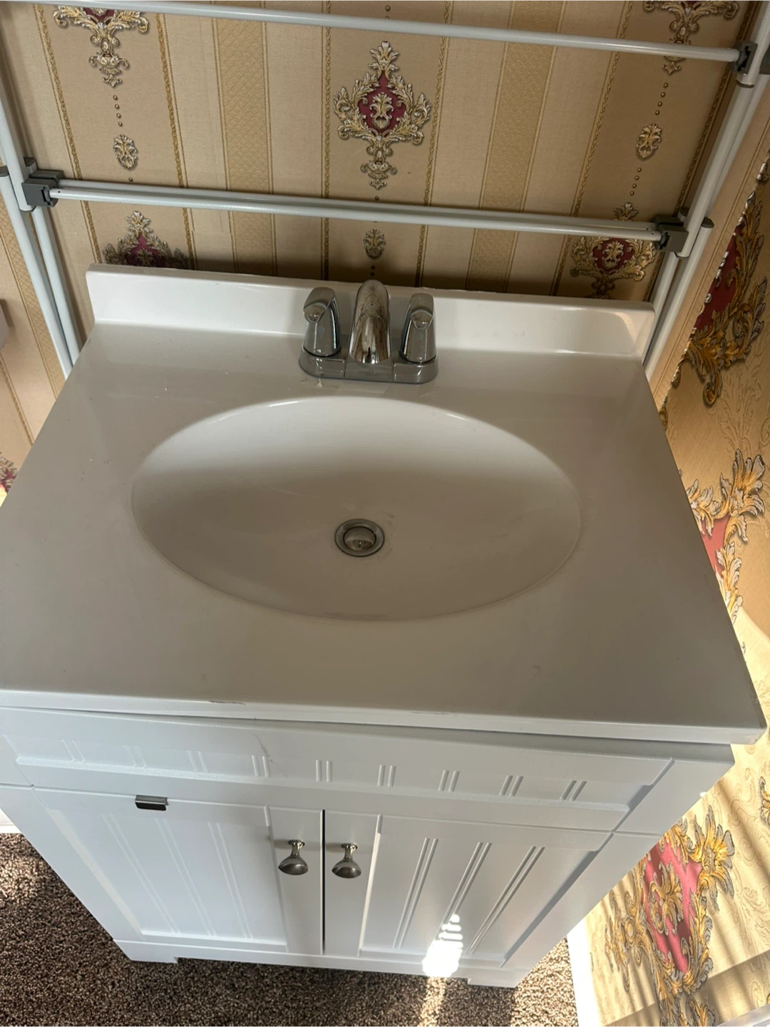 White Bathroom Vanity with Sink - photo 2