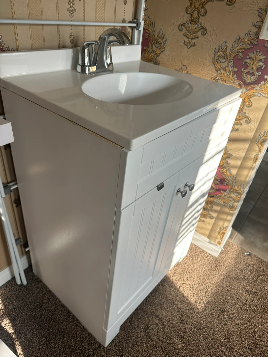 White Bathroom Vanity with Sink - photo 3