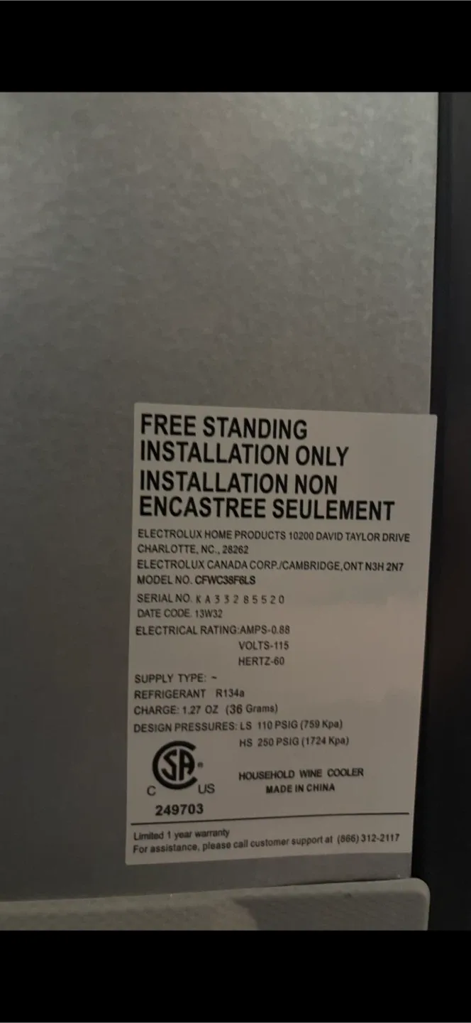 Electrolux CFWC38F6LS Wine Cooler image indicator(3)