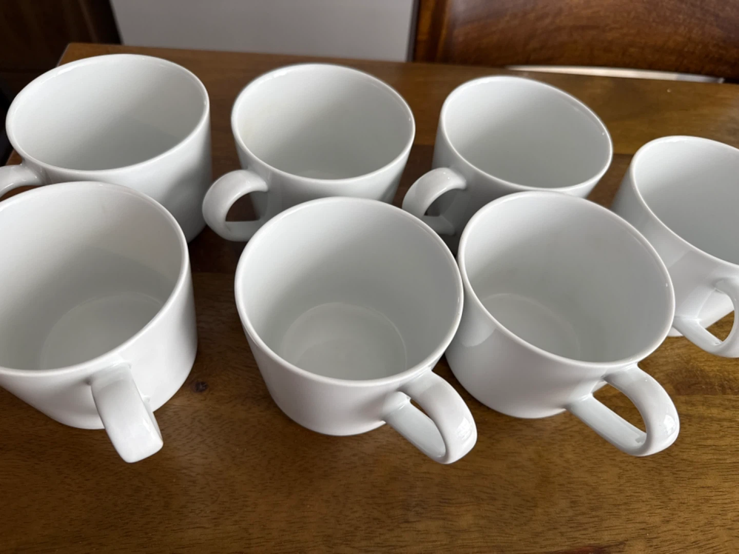 Set of 7 White Mugs