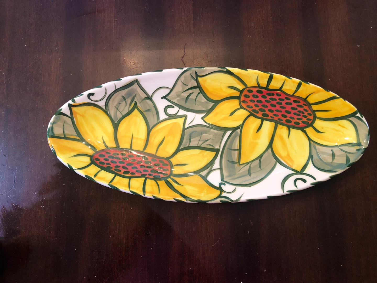 Sunflower Platter. 21” x 9” Made in BC.