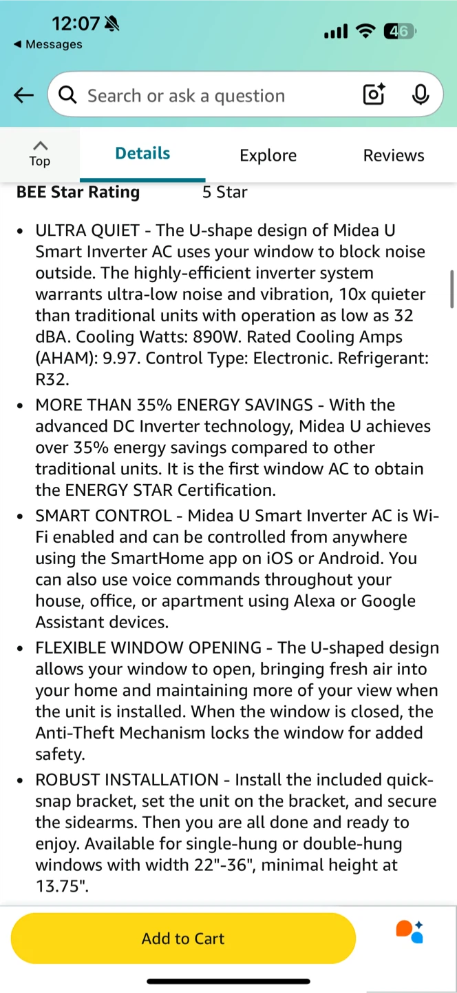 Midea U Shaped Smart Inverter Window AC - photo 3