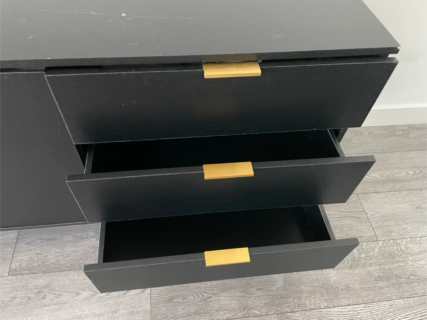 Black Wood Credenza with Gold Accents - photo 3