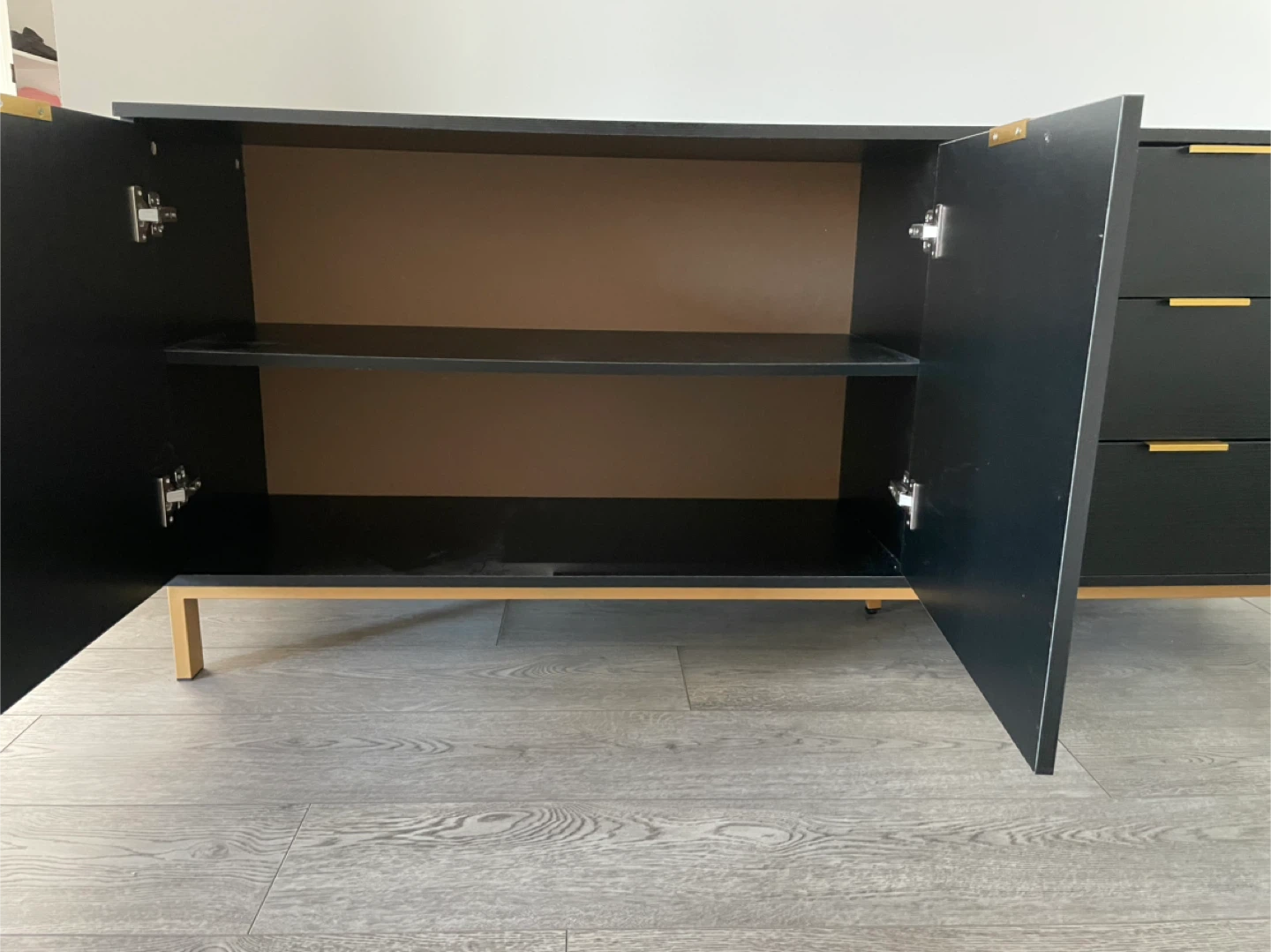 Black Wood Credenza with Gold Accents - photo 4