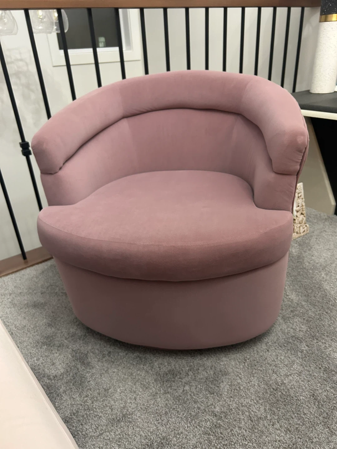 Pink Round Accent Chair