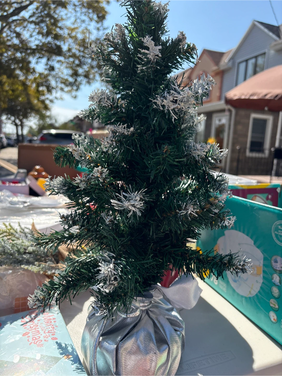 Mini Christmas Tree with Silver Accents