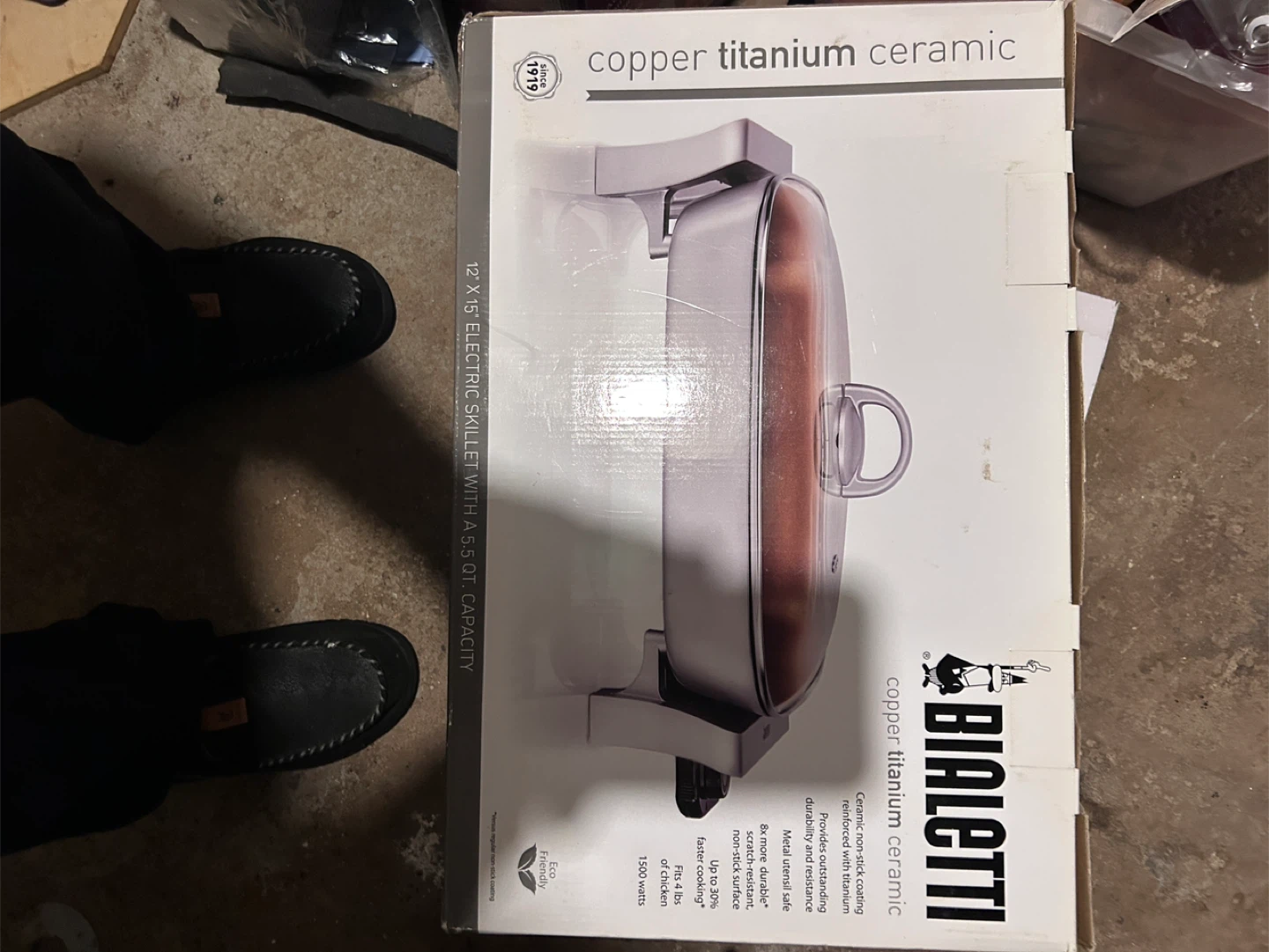 Bialetti Copper Titanium Ceramic Electric Skillet