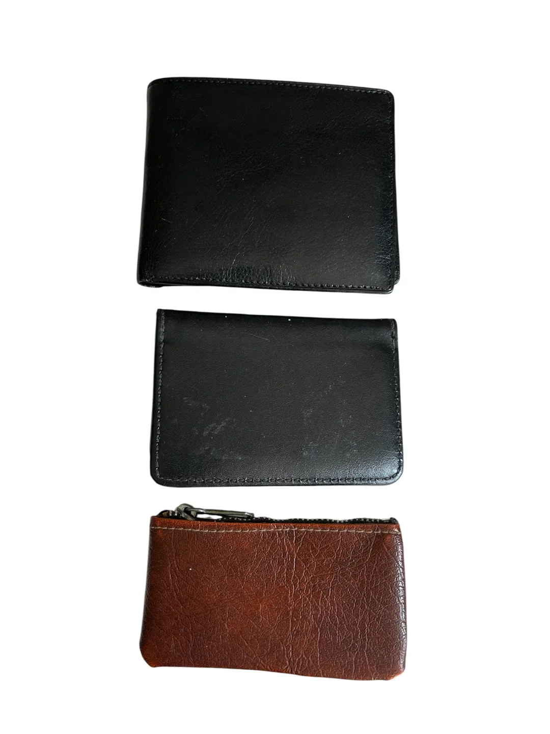 3 Leather Wallets: Black & Brown thumbnail