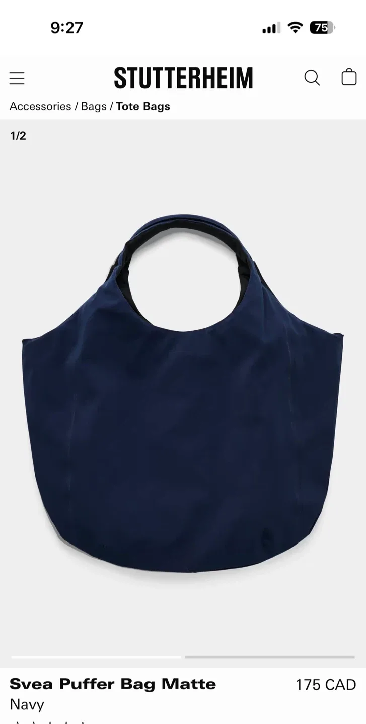 Stutterheim Svea Puffer Bag Matte Navy thumbnail