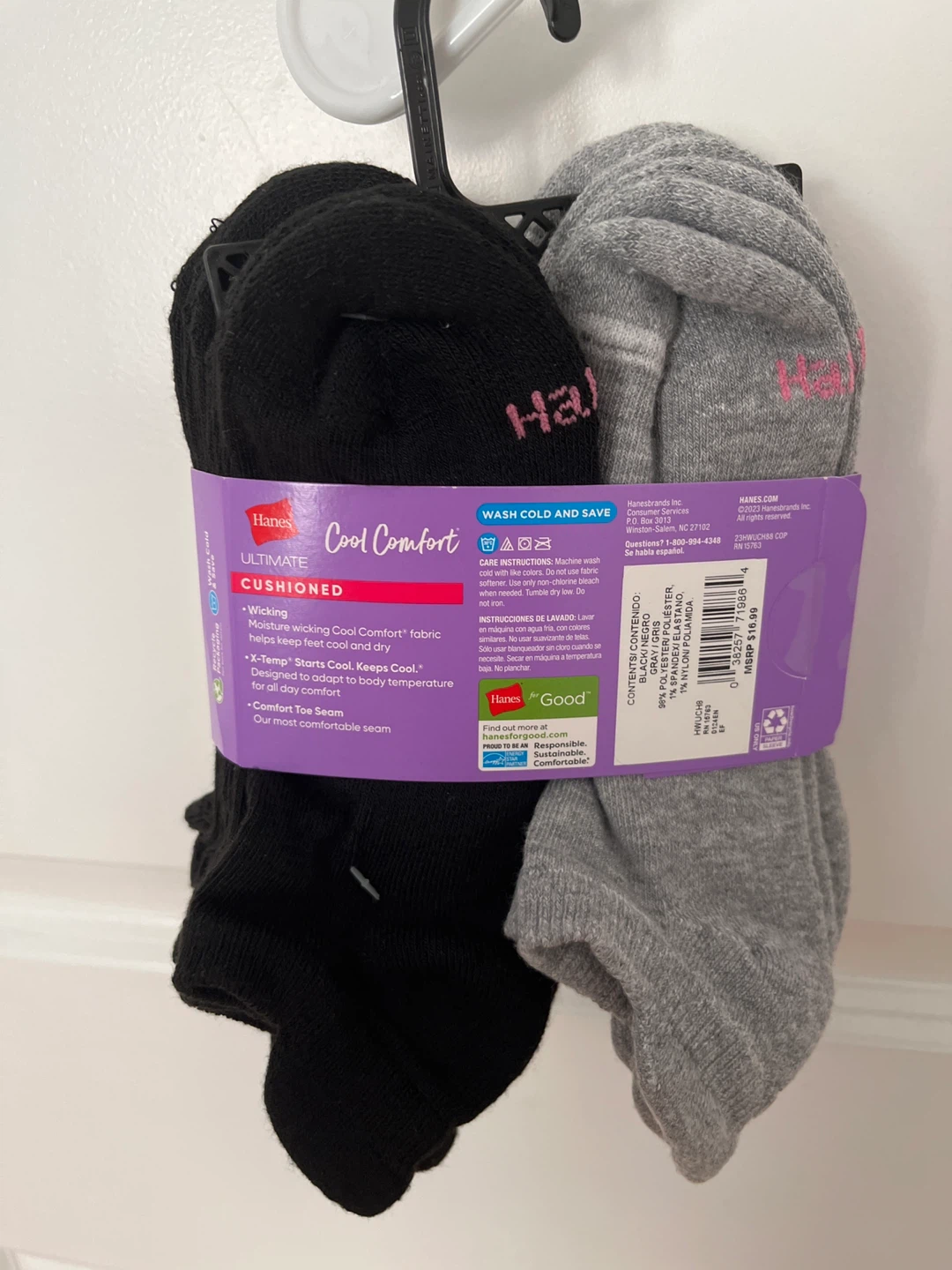 Hanes Ultimate Cool Comfort No Show Socks (Size 5-9) - photo 2