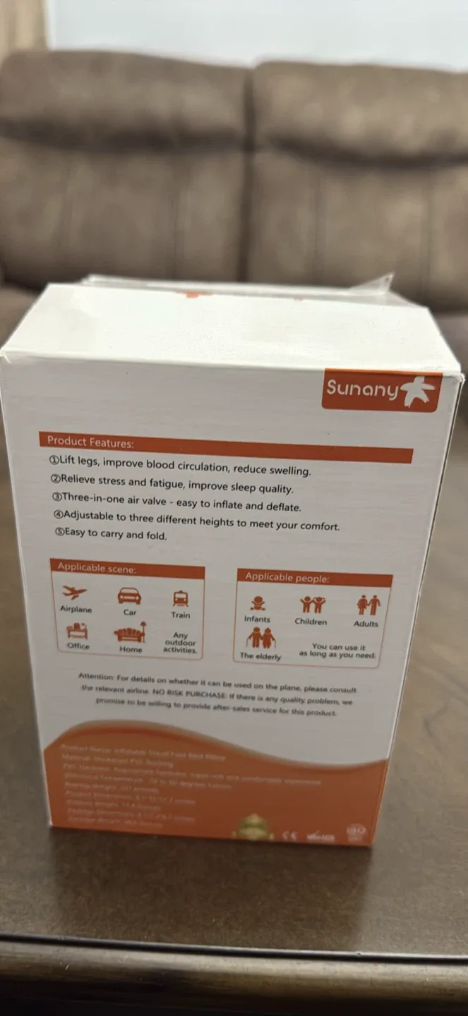 New Sunany Inflatable Travel Foot Rest Pillow thumbnail