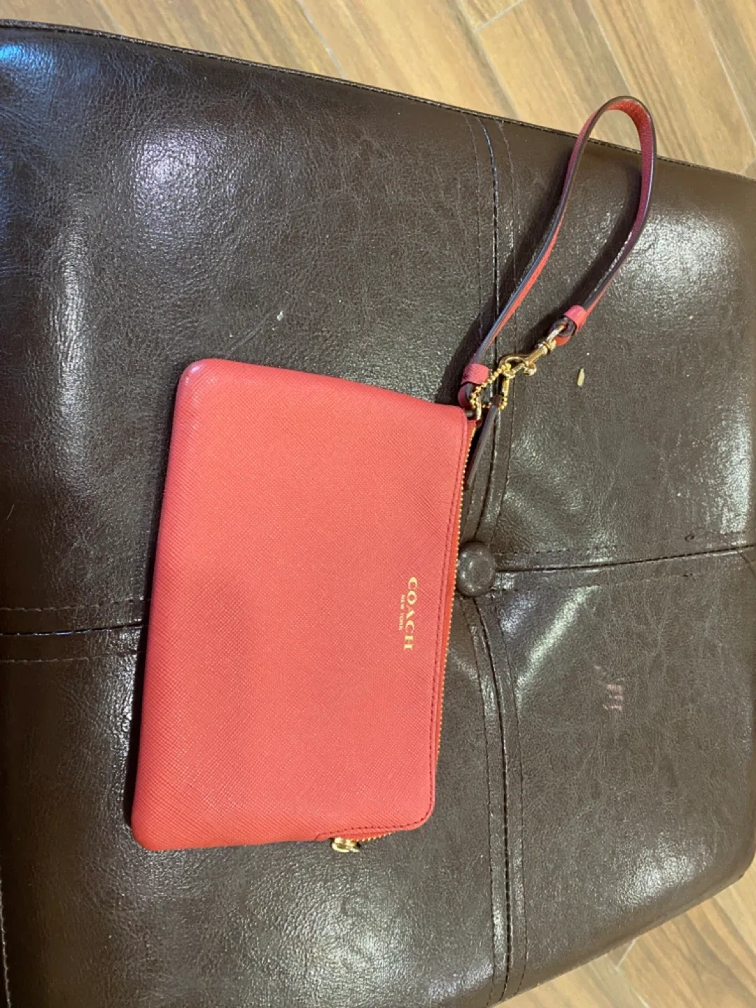 Coach Wristlet Coral Color thumbnail