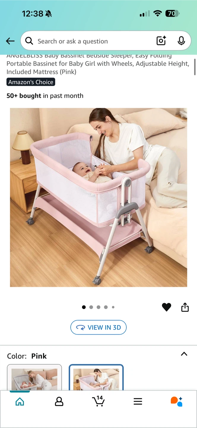 Angelbliss Baby Bassinet - Pink - photo 2