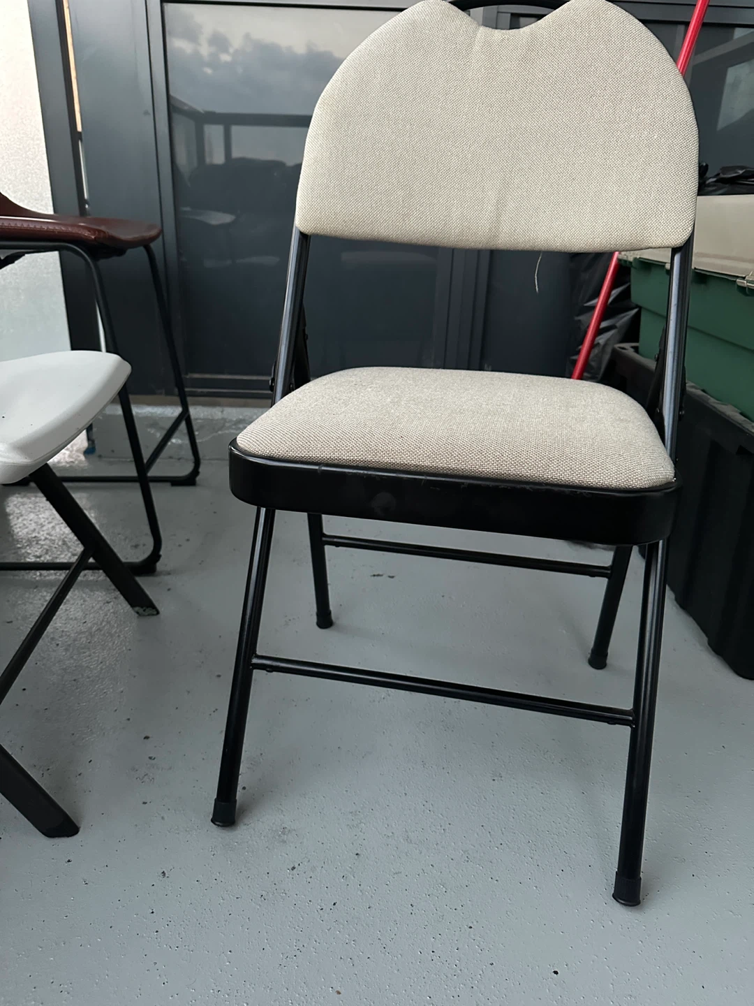 Folding Chair - Beige Fabric Seat - photo 4