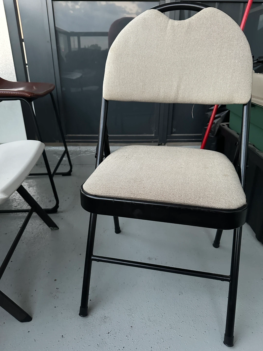 Folding Chair - Beige Fabric Seat - photo 5
