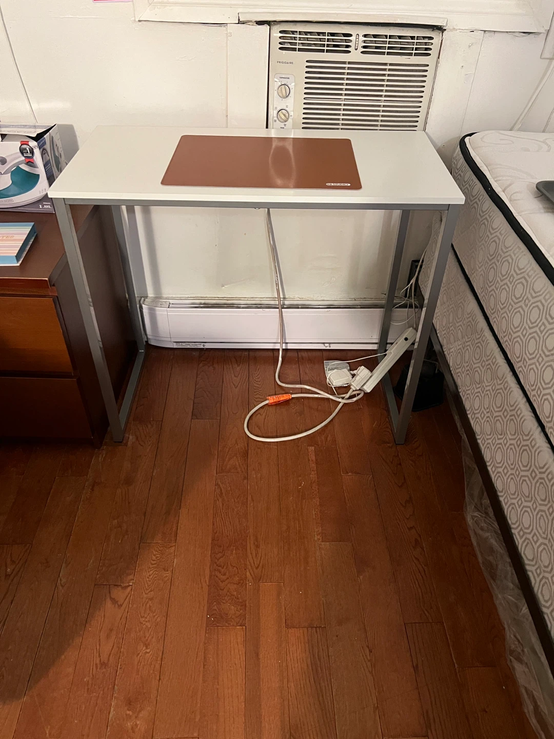 White Desk with free Brown Studio Mat