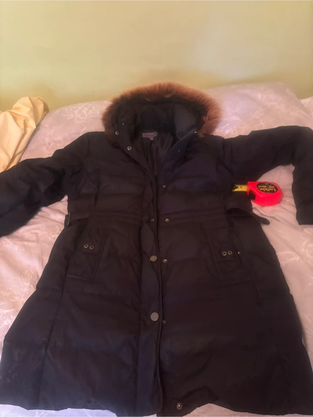 Down with fox fur trim Novelti Coat - Size L thumbnail