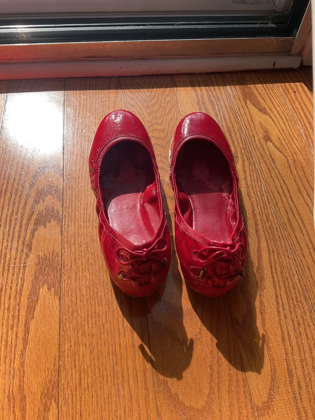 Cole Haan Red Leather Ballet Flats Size 5.5
