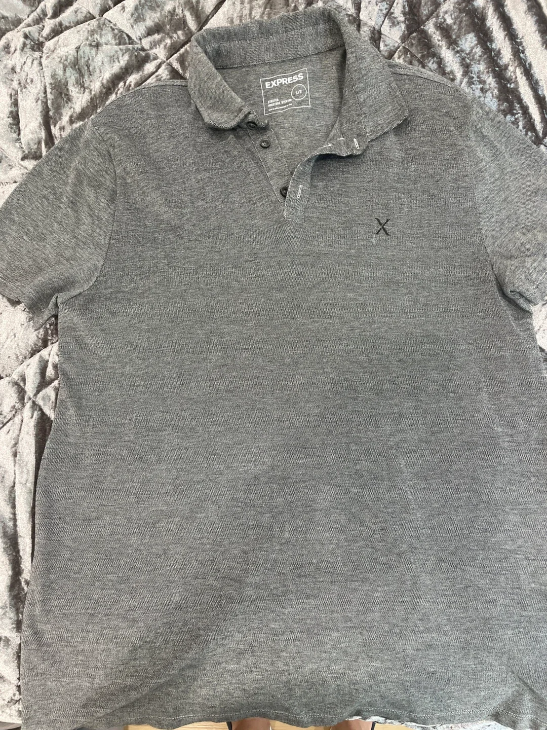 Express Gray Polo Shirt - Size L/G thumbnail
