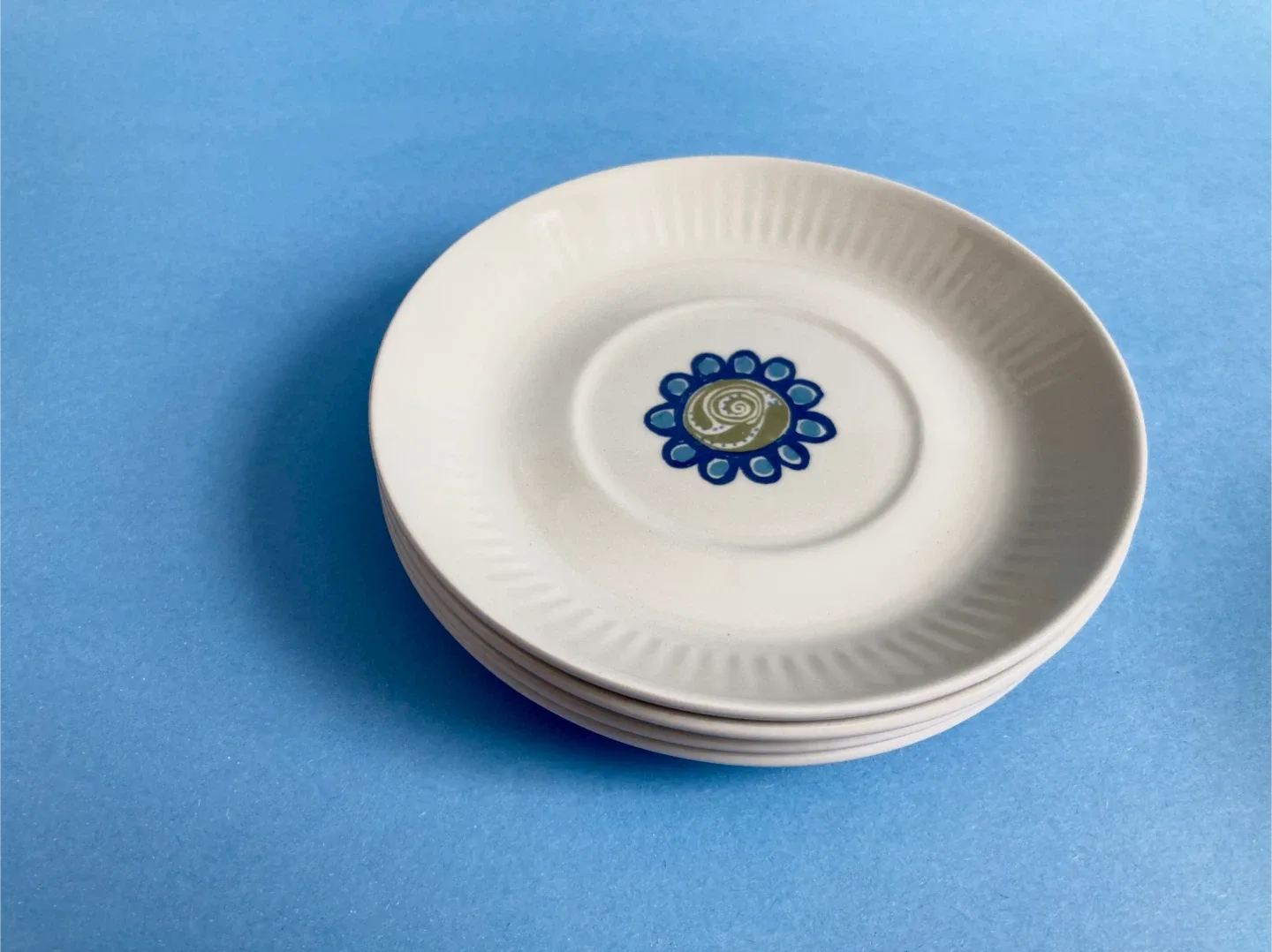 Set of 4 MCM Saucer Plates by Figgjo Flint Scandinavian Norway thumbnail