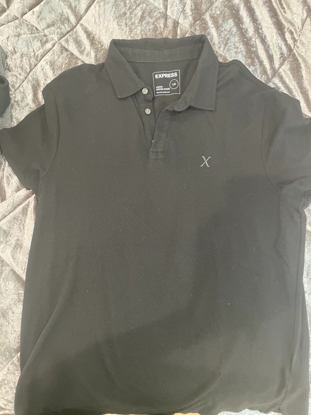 Express Black Polo Shirt - Men's L/G