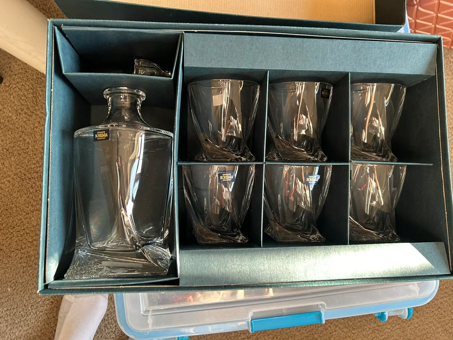 Bohemia Crystalite Decanter & Glass Set - New in Box! image indicator(3)