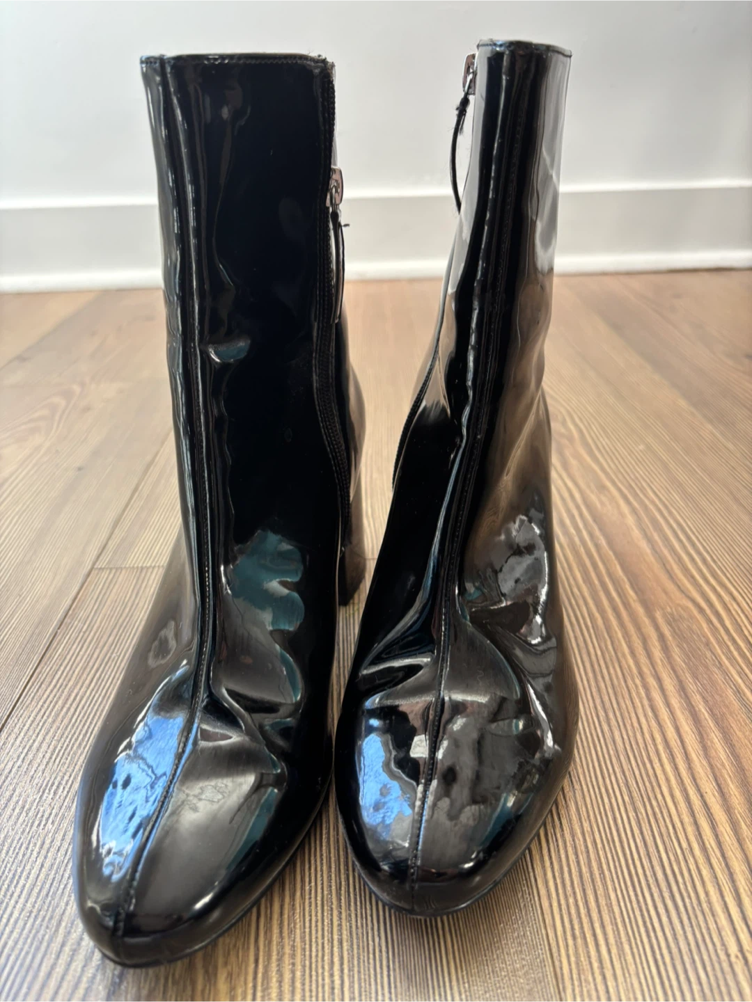 Urban Outfitters Black Patent Ankle Boots - Size 8