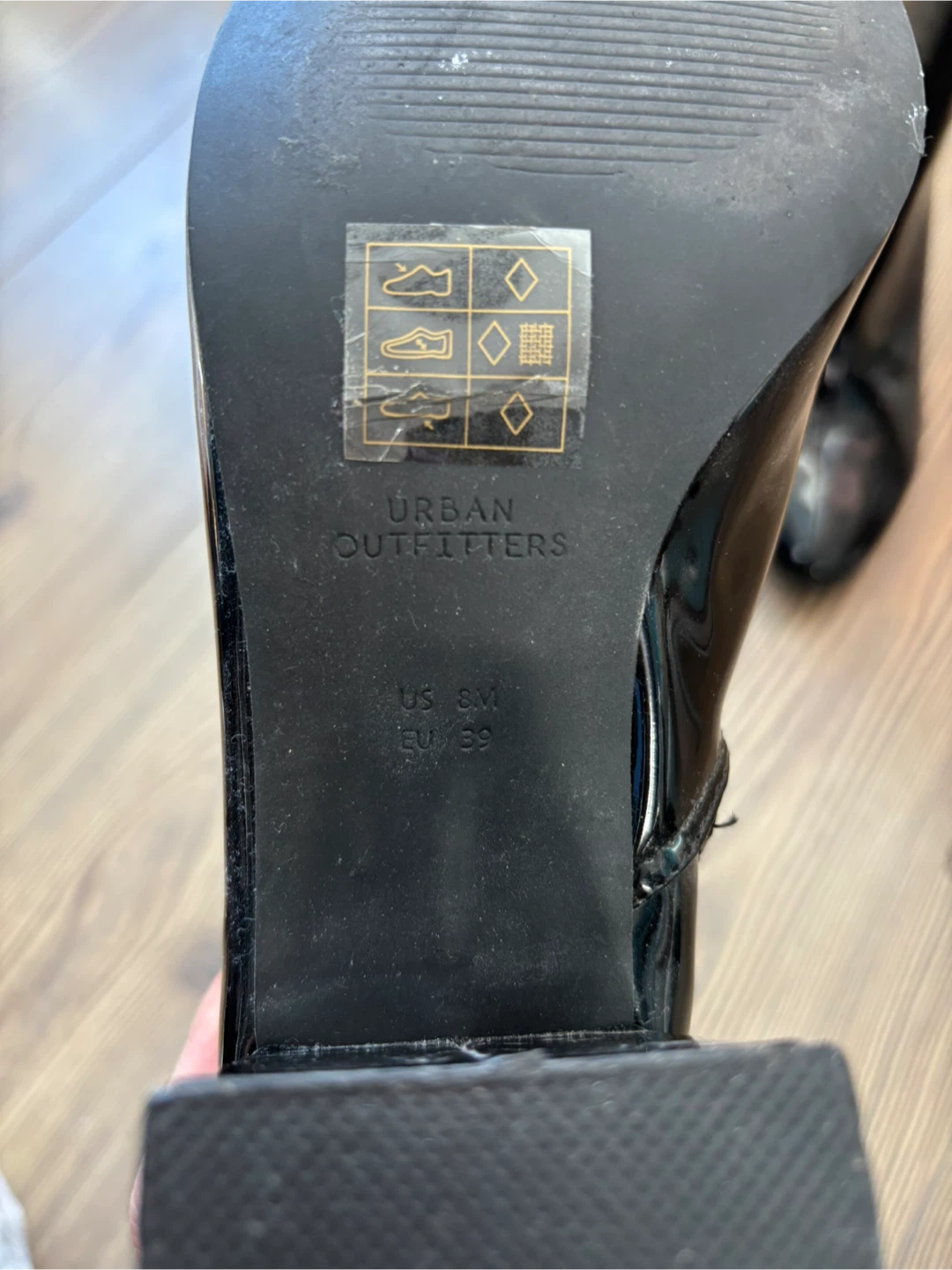 Urban Outfitters Black Patent Ankle Boots - Size 8 - photo 4