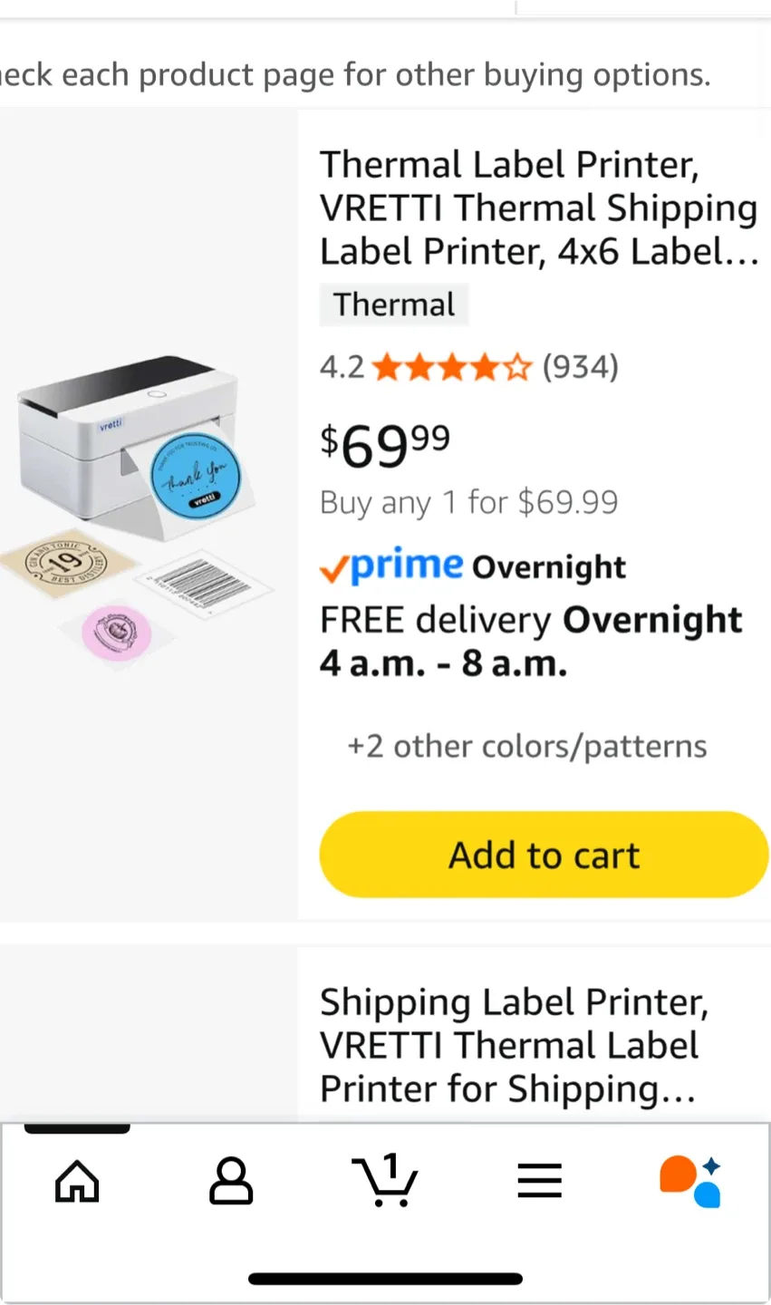 VRETTI Thermal Label Printer - 4x6 Shipping Label Printer thumbnail