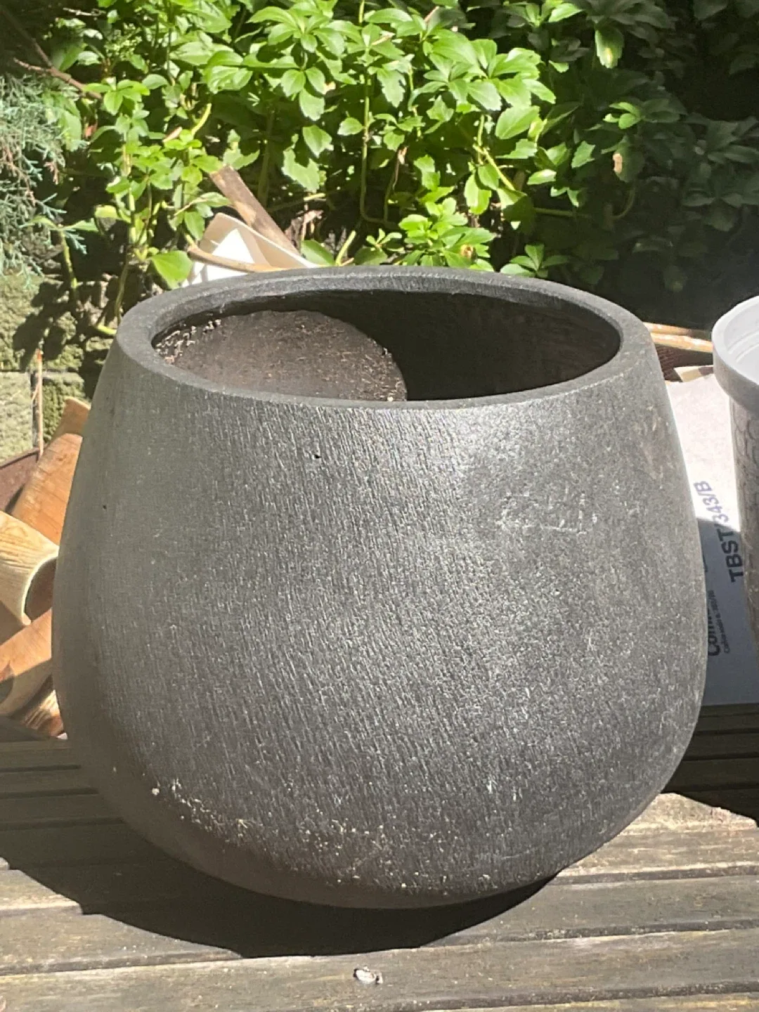 Black Round Flower Pot thumbnail