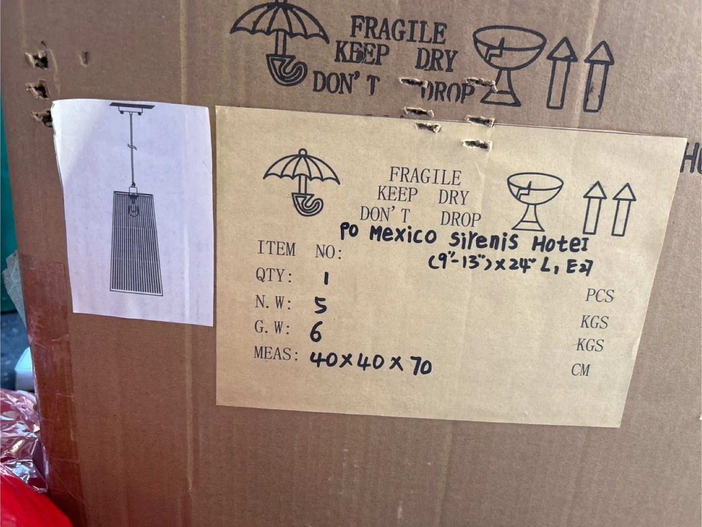 Silver Metal Pendant Lamp (9"x13"x24") image indicator(2)