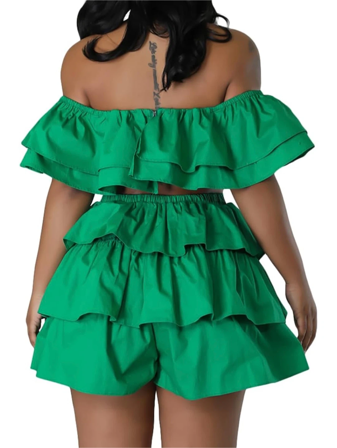 Green Ruffle Two-Piece Set - photo 3