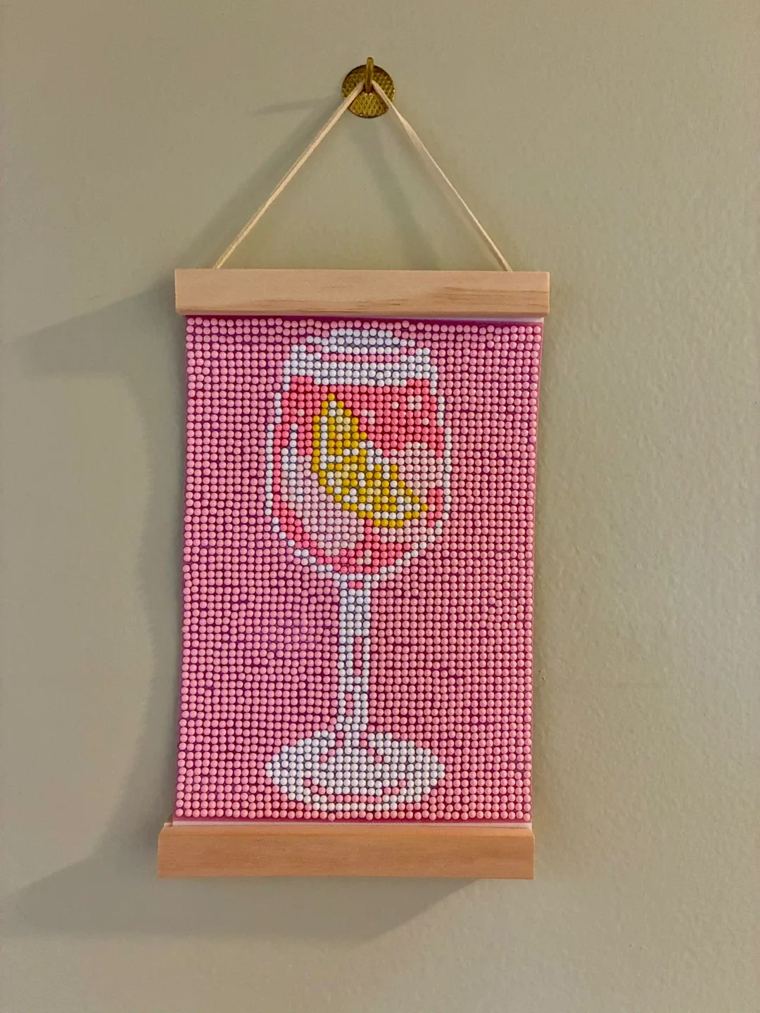 Pink Beaded Wine Glass Wall Art thumbnail