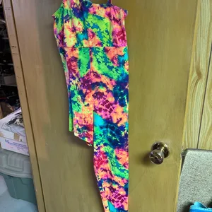 Tie Dye One Shoulder dance costume