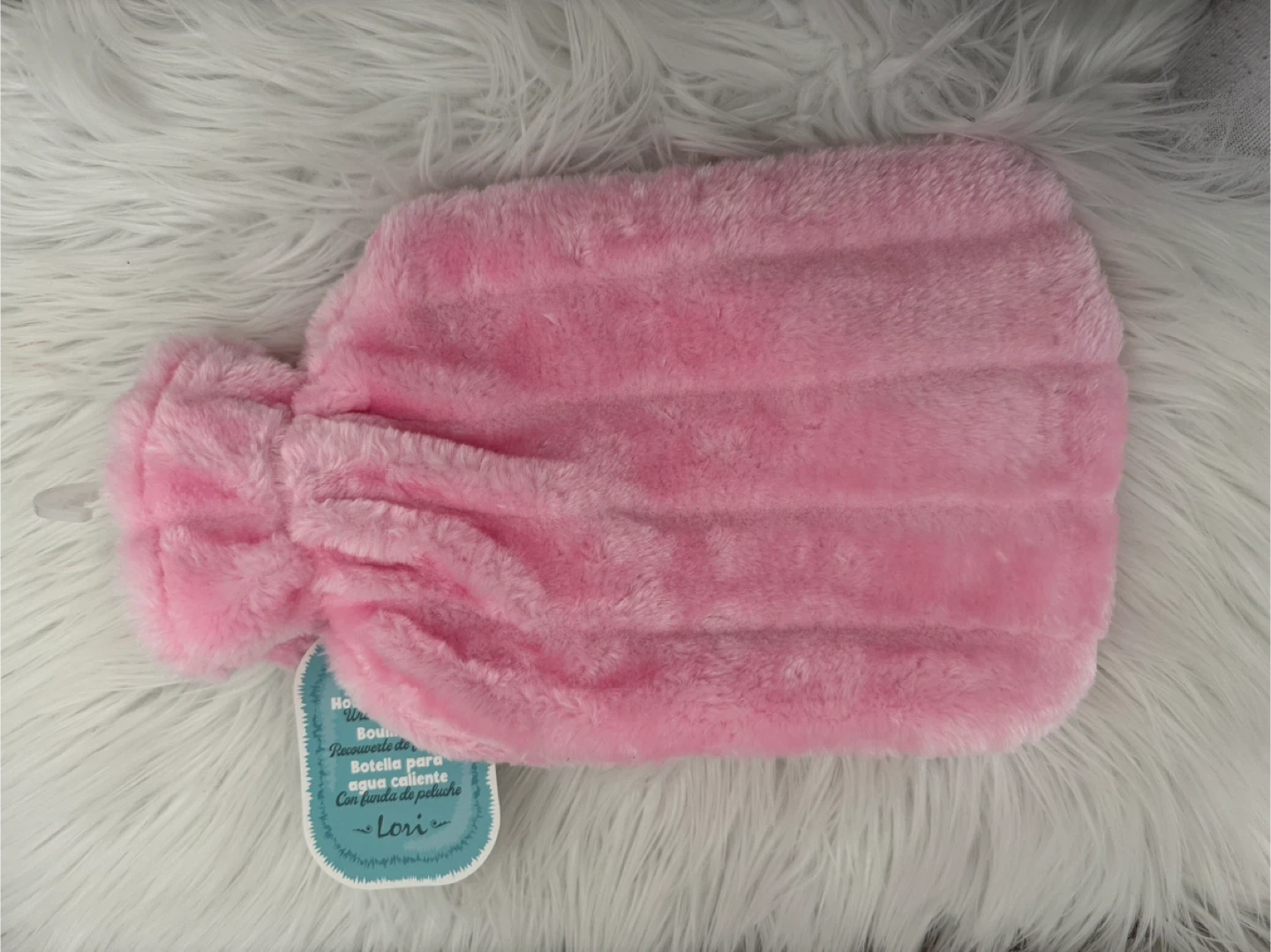 Lori's Pink Faux Fur Hot Water Bottle & Slippers Set - photo 5