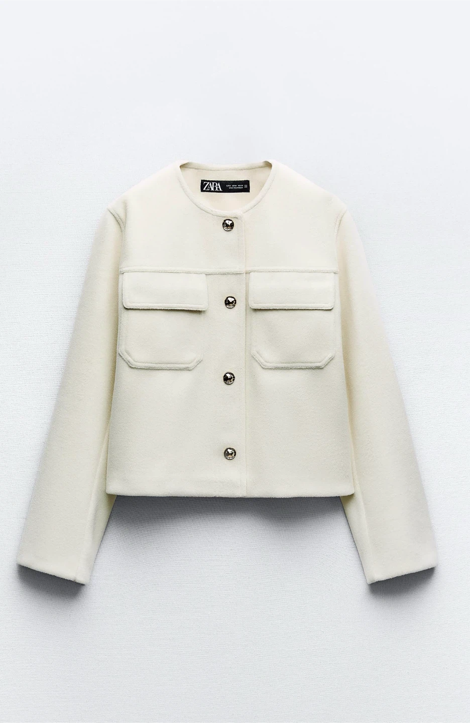 Zara Ecru Soft Jacket - Size Small