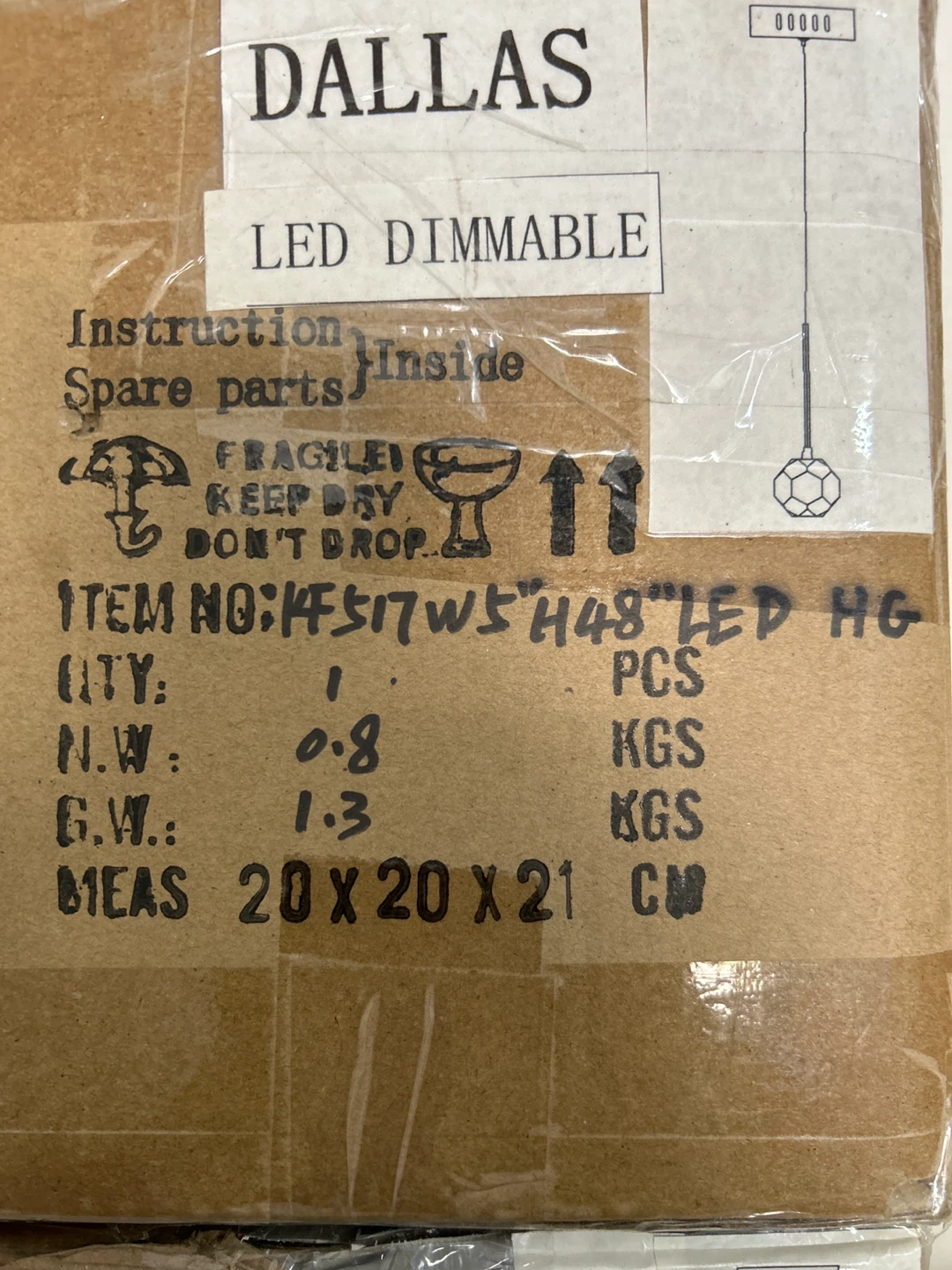 Dallas LED Dimmable Pendant Light - New in Box!